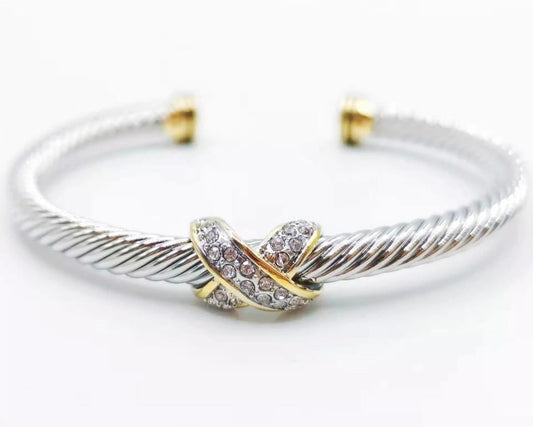 Rhodium- Cuff X