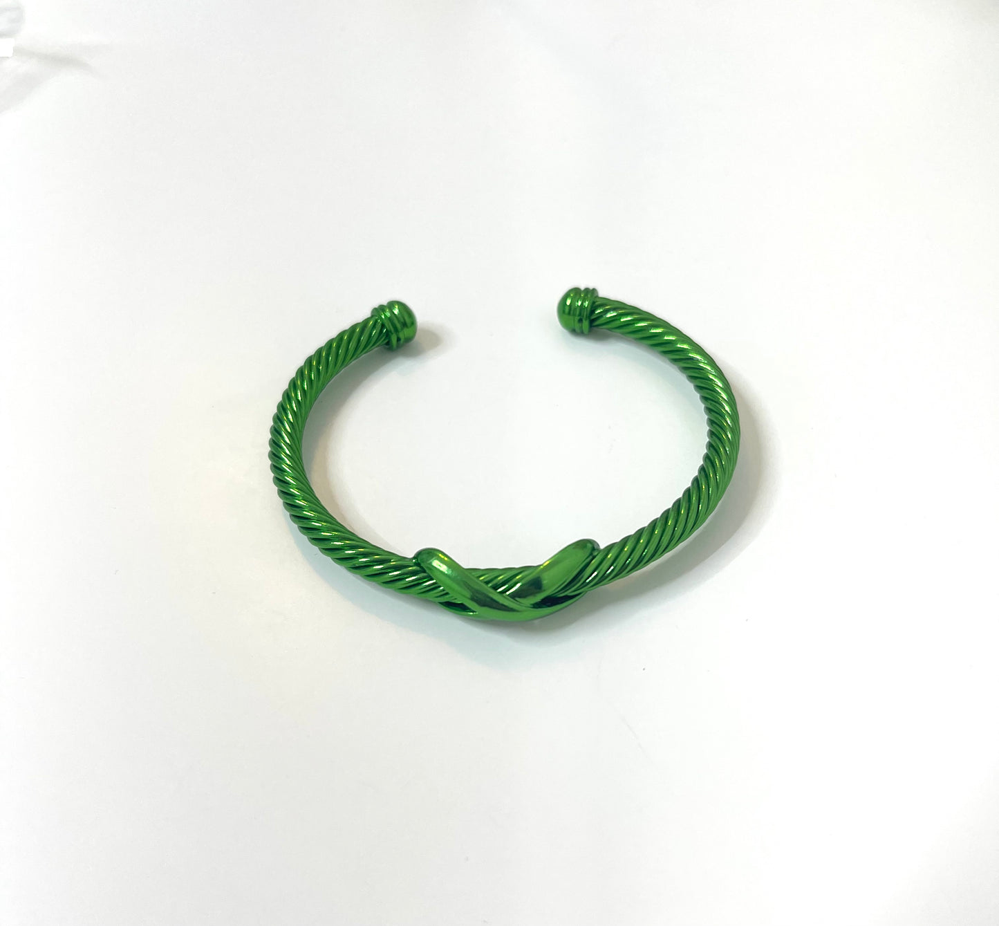 Rhodium- cuff verde